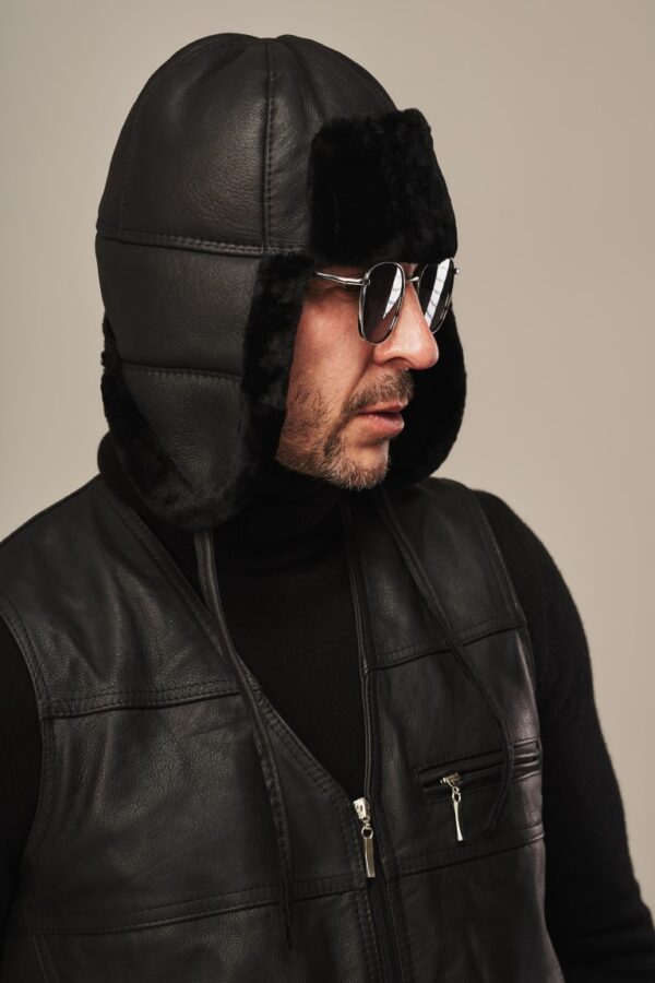 Skórzana czapka C-05 - Image 3