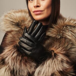 Damskie rękawiczki skórzane R-10 z jenotem